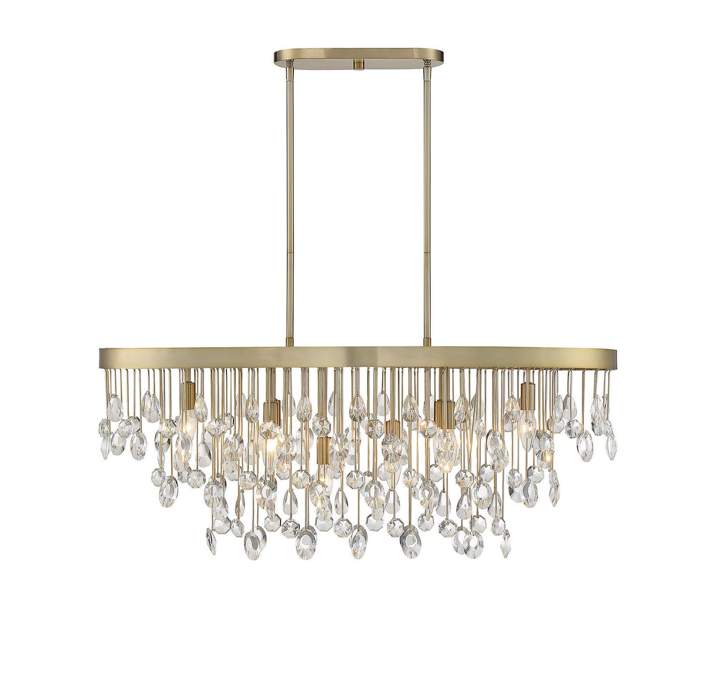 Livorno 8-Light Linear Chandelier In Noble Brass