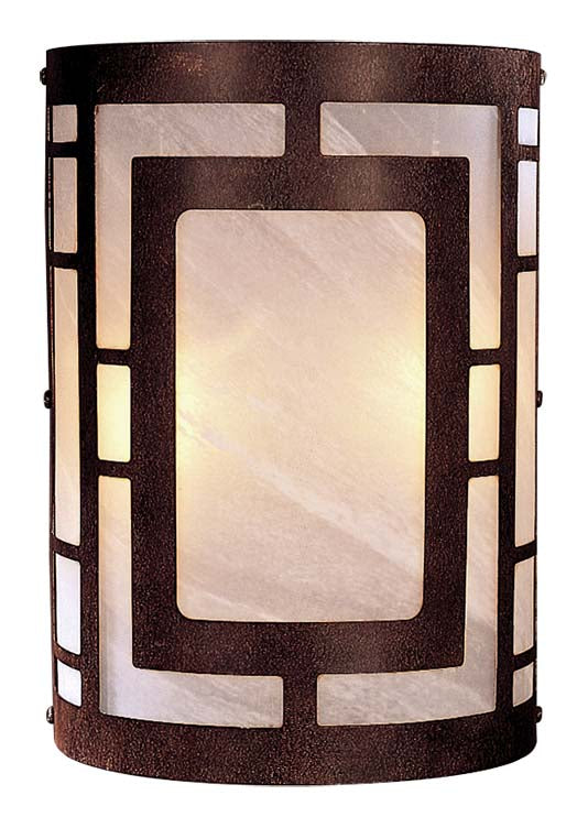 2-Light Wall Sconce In Nutmeg & Ethched Marble Glass