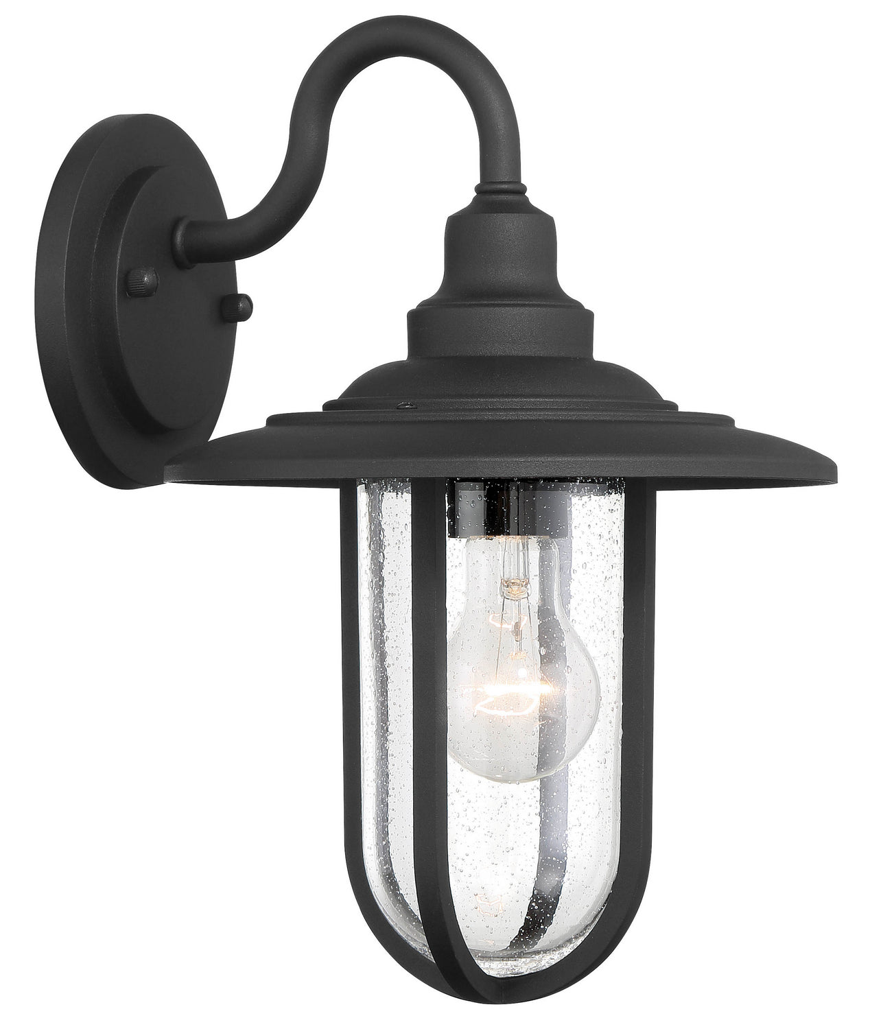 Signal Park 1-Light Wall Mount In Sand Coal & Clear Seeded Glass