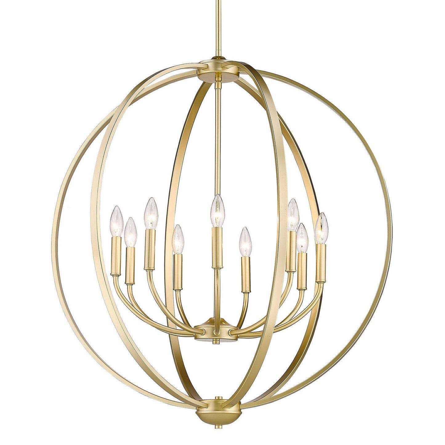 Golden Lighting Colson 9-Light Chandelier In Olympic Gold With No Shade