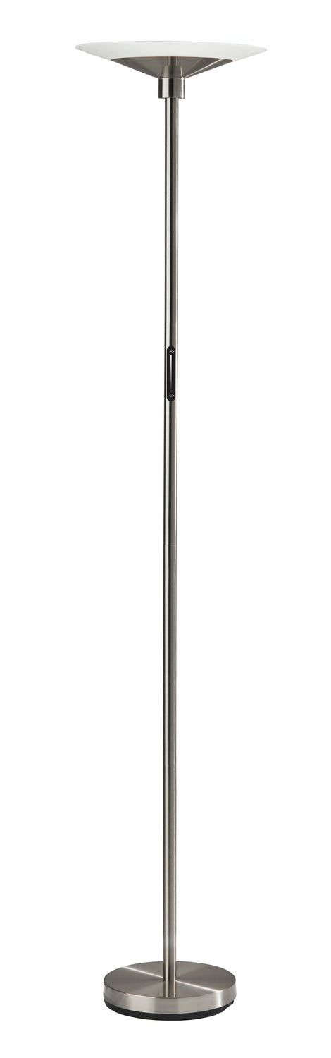 Solar LED Torchiere In Brushed Steel