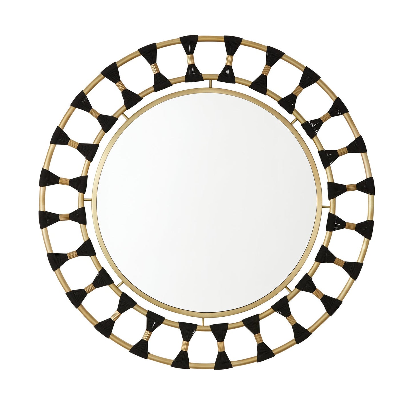 Mirror Mirror In Black Rope And Patinaed Brass