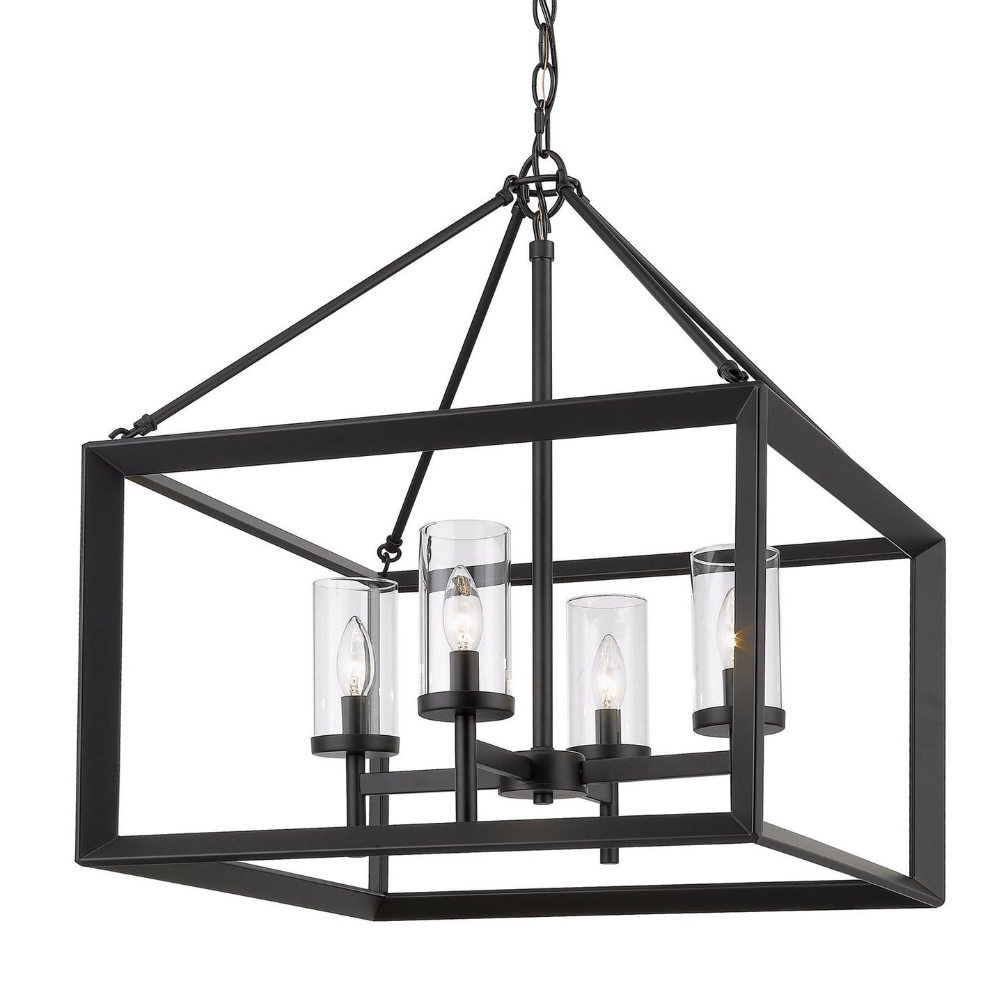 Golden Lighting 4-Light Chandelier In Matte Black