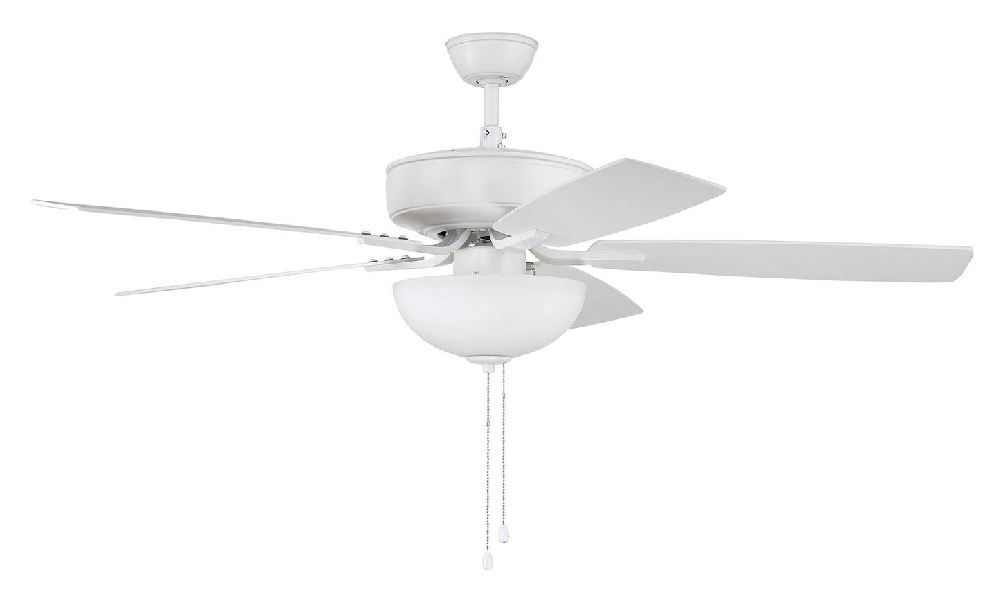 Pro Plus 211 White Bowl Light Kit 52" Ceiling Fan In White