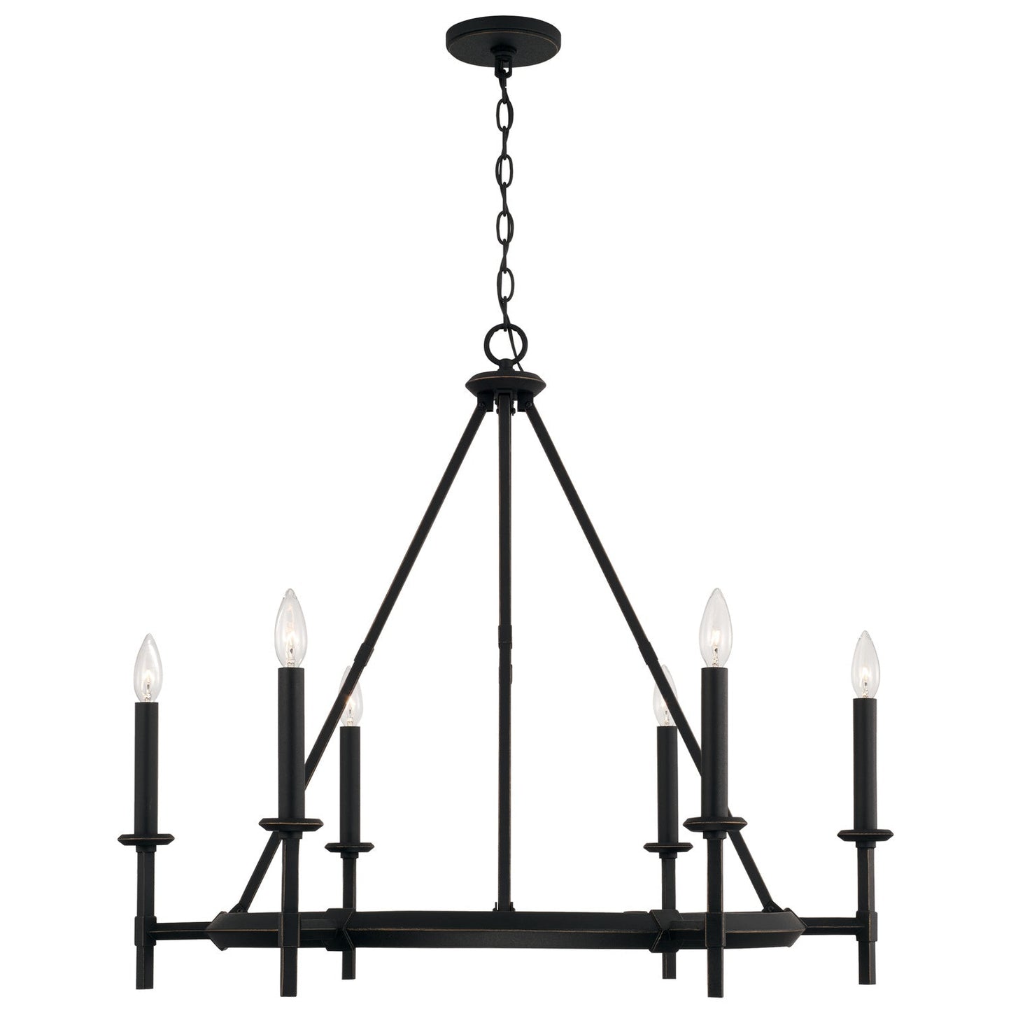 Ogden 6-Light Chandelier In Brushed Black Iron