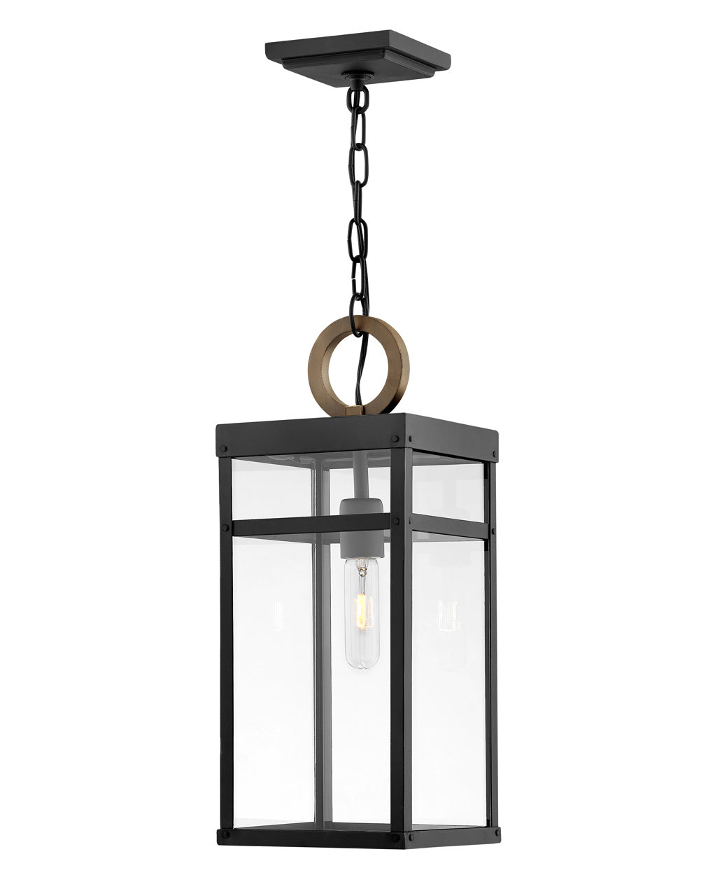 Porter LED Hanging Lantern In Black