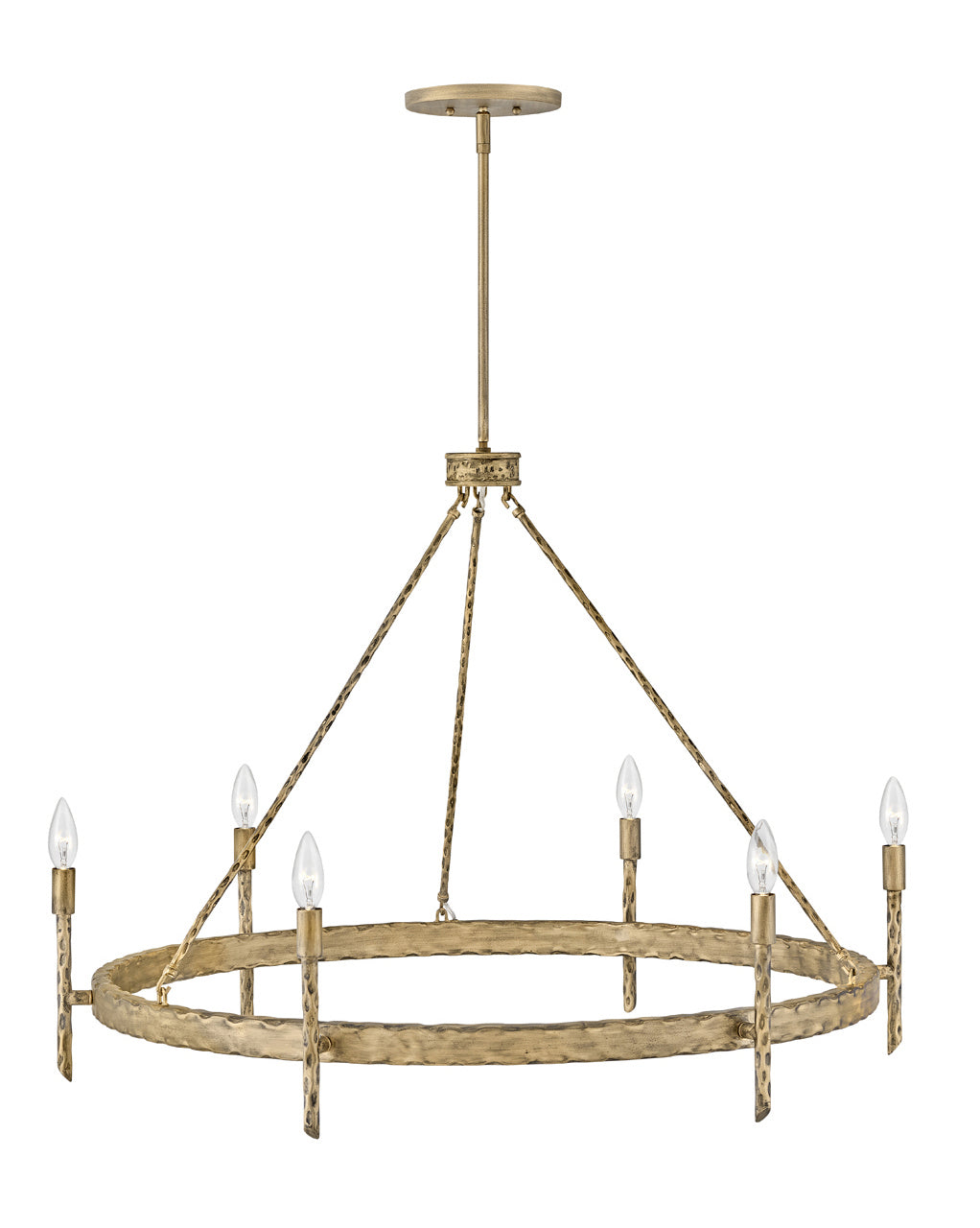 Tress Six Light Chandelier In Champagne Gold