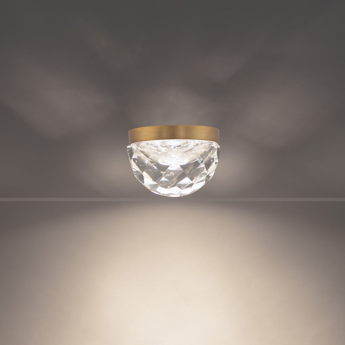Cascade LED Flush Mount In Aged Brass