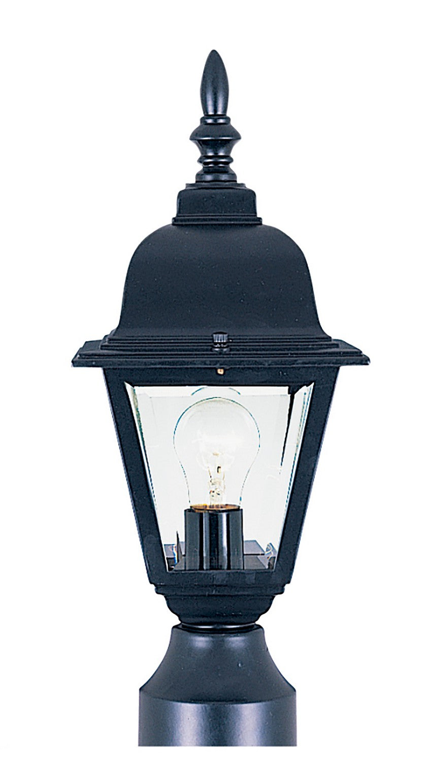 Maxim Builder Cast 1-Light Outdoor Pole/Post Lantern In Black With Clear Glass