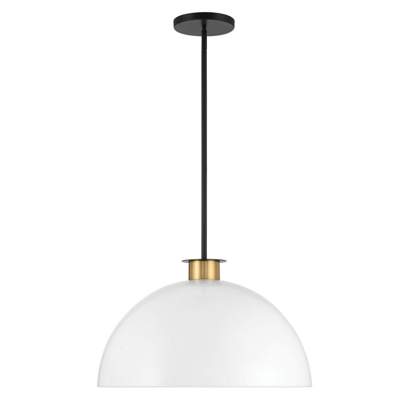 Gigi 1-Light Pendant In Black & Aged Brass