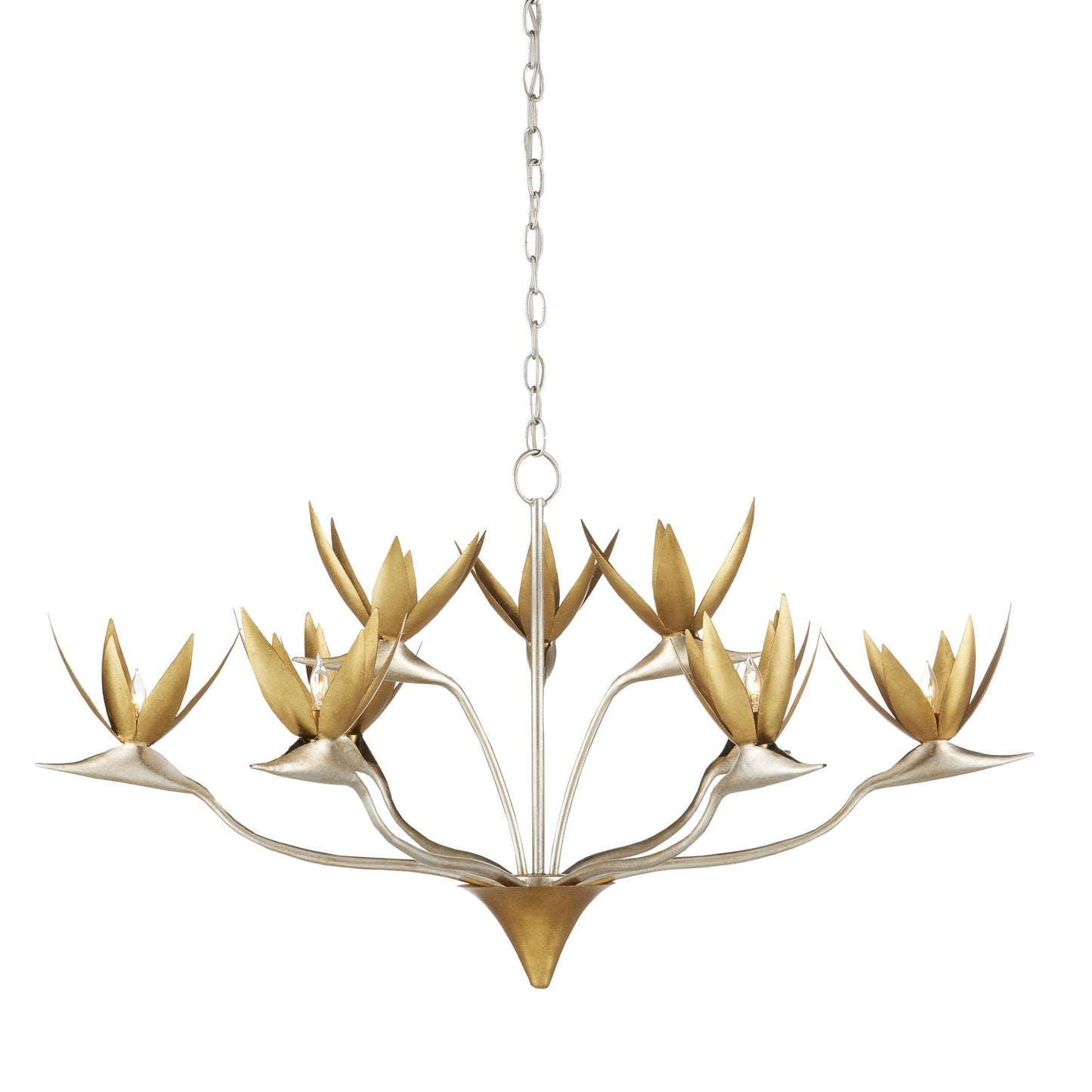 Paradiso 9-Light Chandelier In Contemporary Silver Leaf