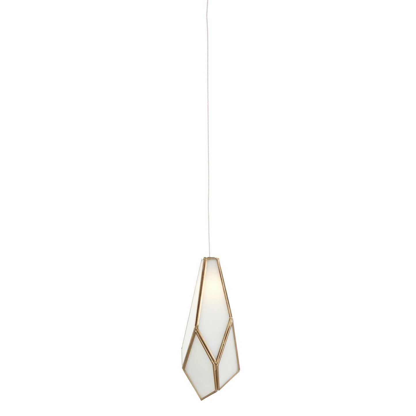 Glace 1-Light Pendant In White/Antique Brass/Silver