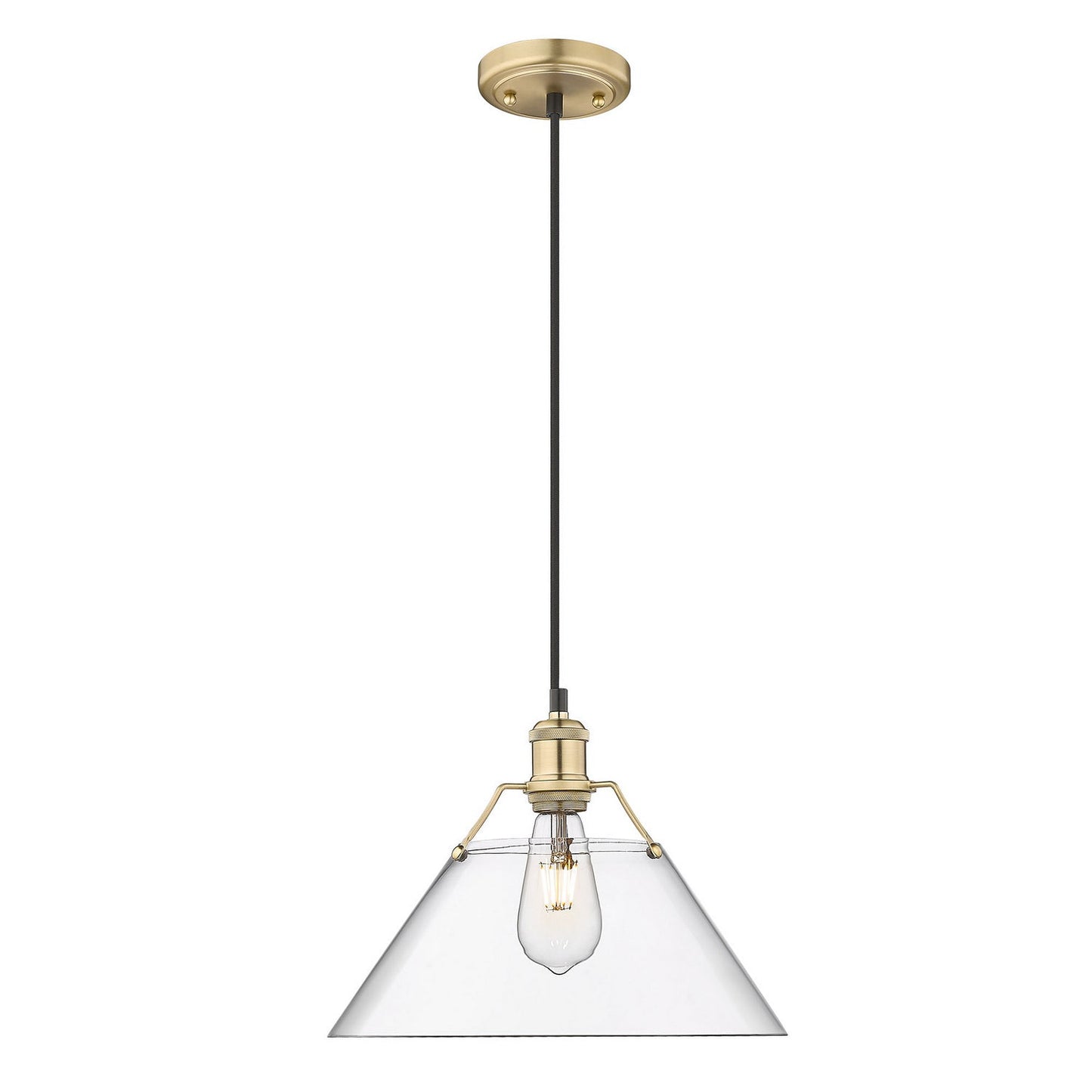 Golden Lighting Orwell Large Pendant In Brushed Champagne Bronze With Clear Glass