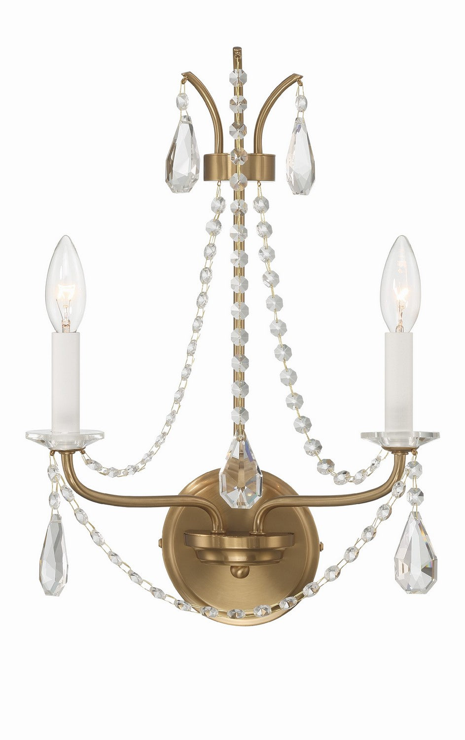 Karrington 2-Light Wall Mount In Aged Brass