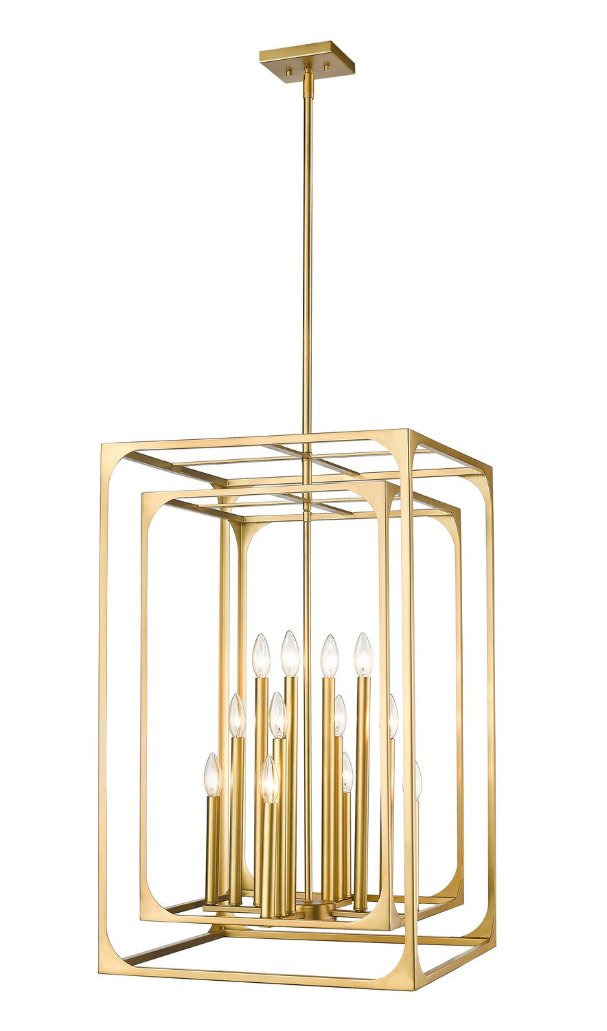 Z-LIte Easton 12 Light Chandelier In Rubbed Brass