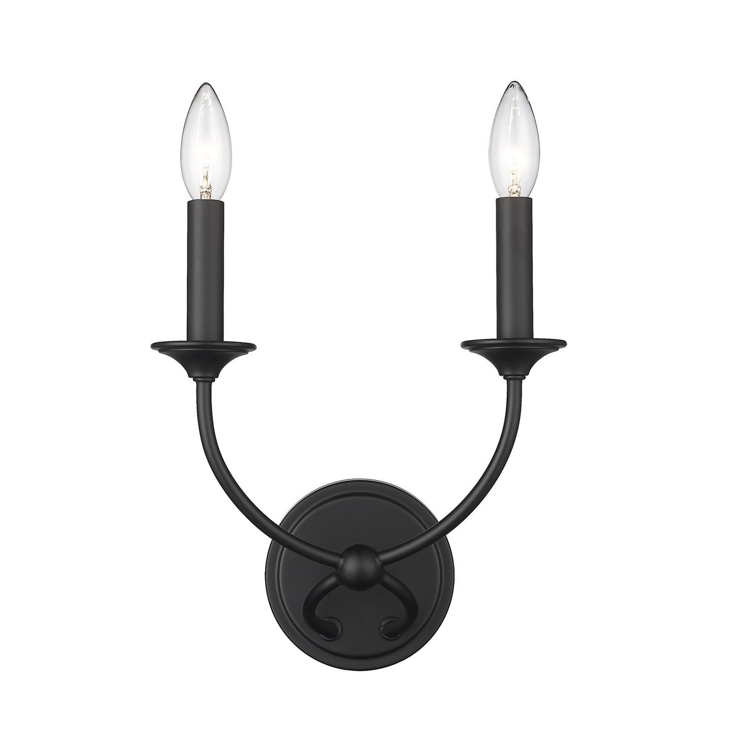 Z-LIte Arabella Two Light Wall Sconce In Matte Black