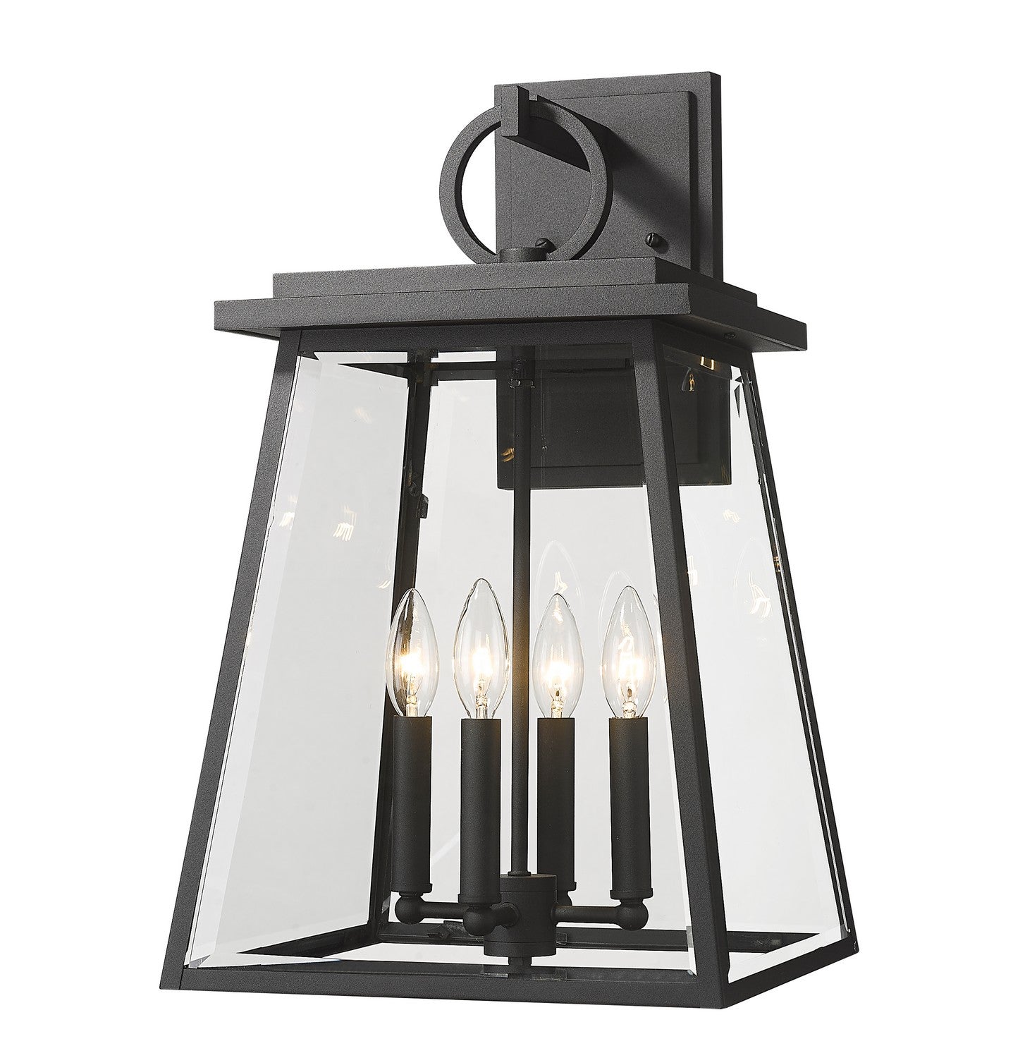 Z-LIte Broughton Four Light Outdoor Wall Sconce In Black
