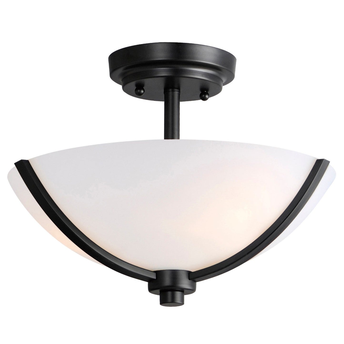 Maxim Deven 3-Light Semi-Flush Mount In Black