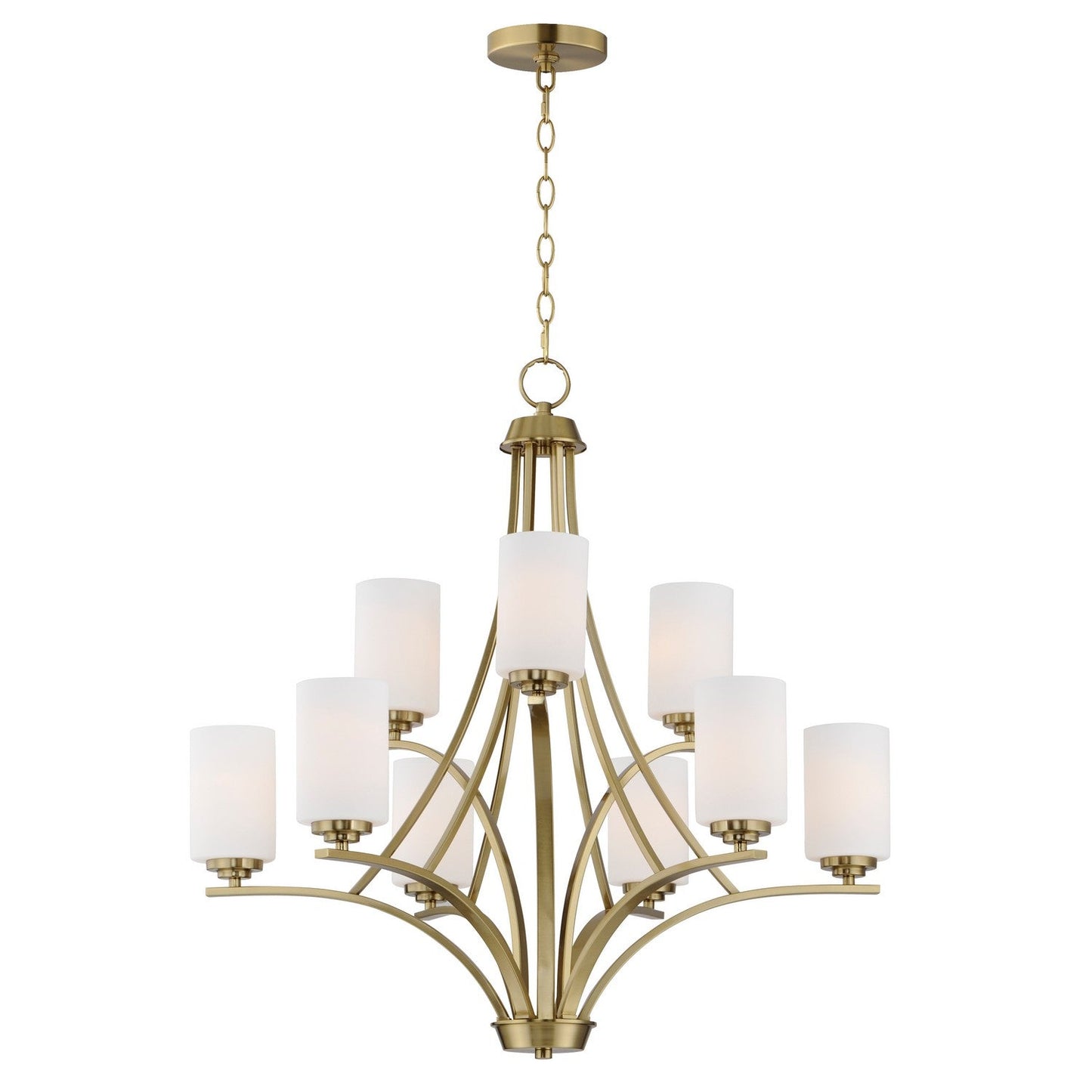 Maxim Deven 9-Light Chandelier In Satin Brass