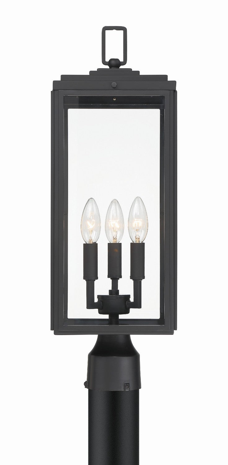Byron 3-Light Outdoor Post Mount In Matte Black