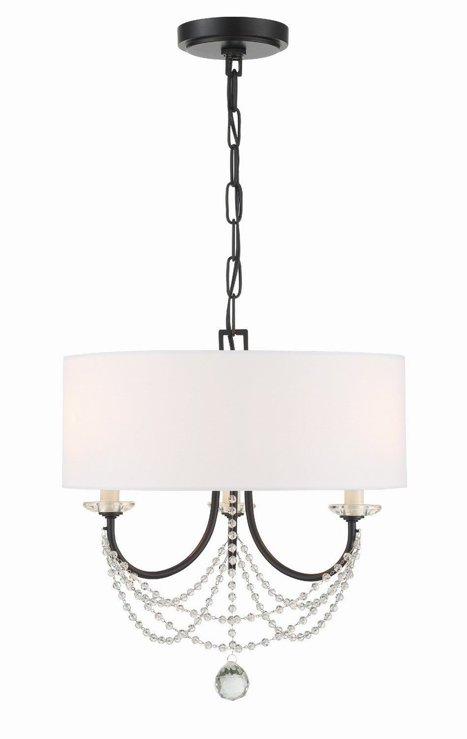 Delilah 3-Light Mini Chandelier In Matte Black