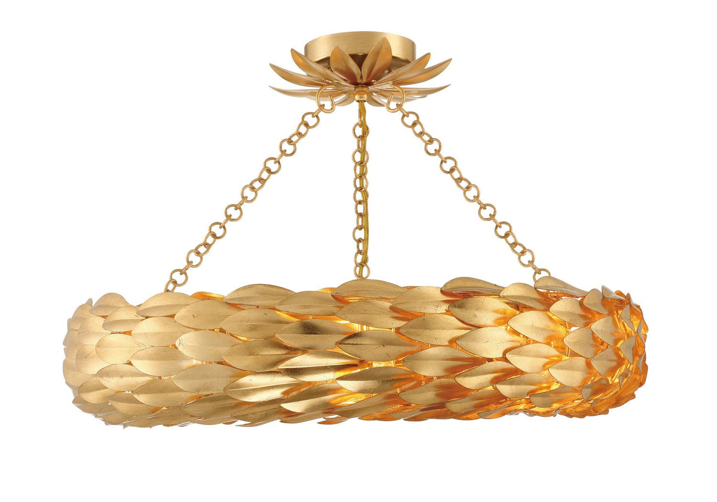 Broche 6-Light Ceiling Mount In Antique Gold