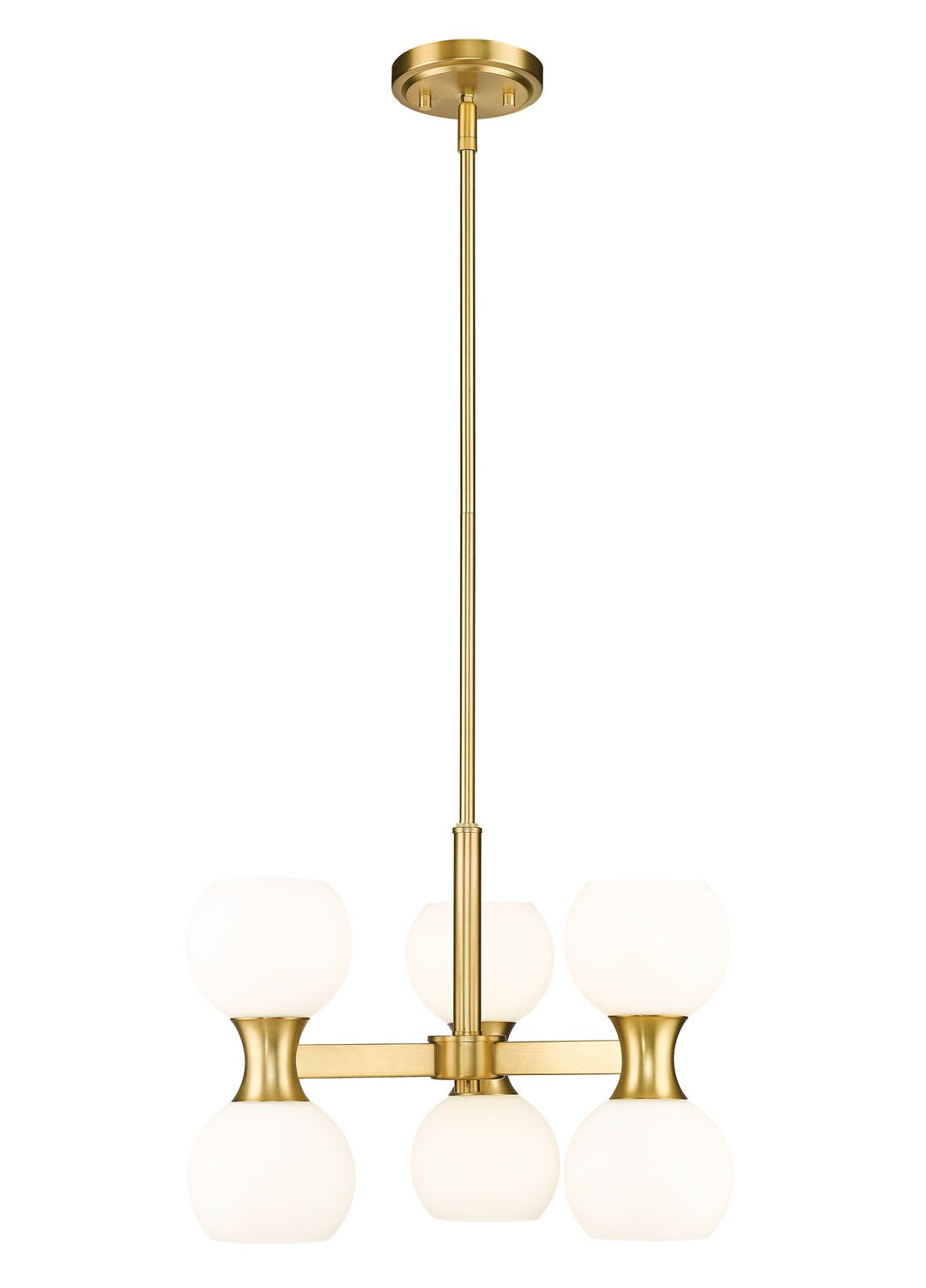 Z-LIte Artemis Six Light Chandelier In Modern Gold