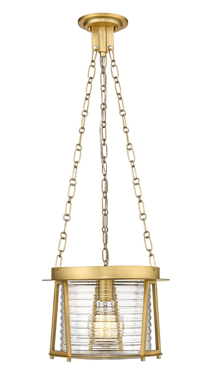 Z-LIte Cape Harbor Pendant One Light Pendant In Rubbed Brass