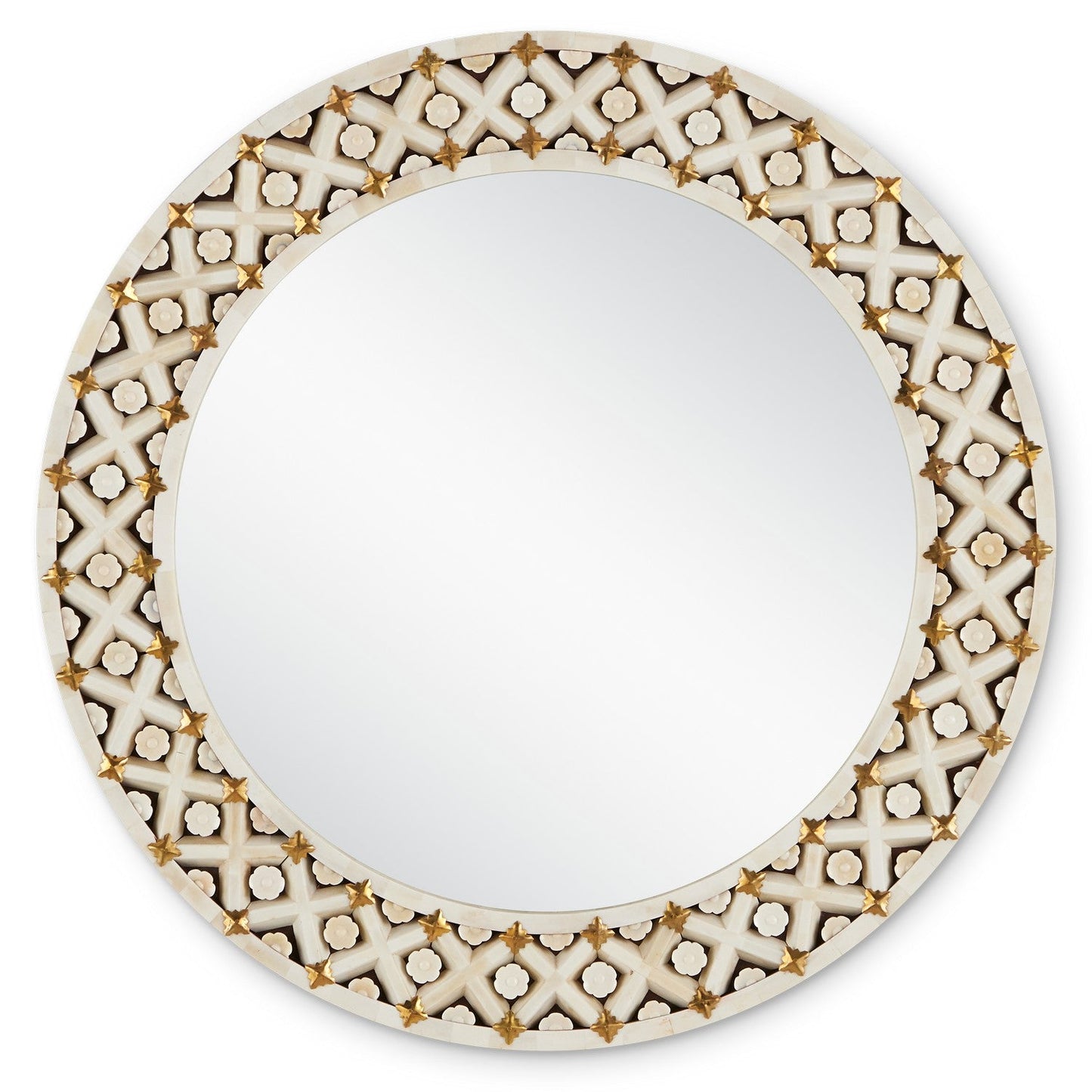 Ellaria Mirror In Natural & Brass