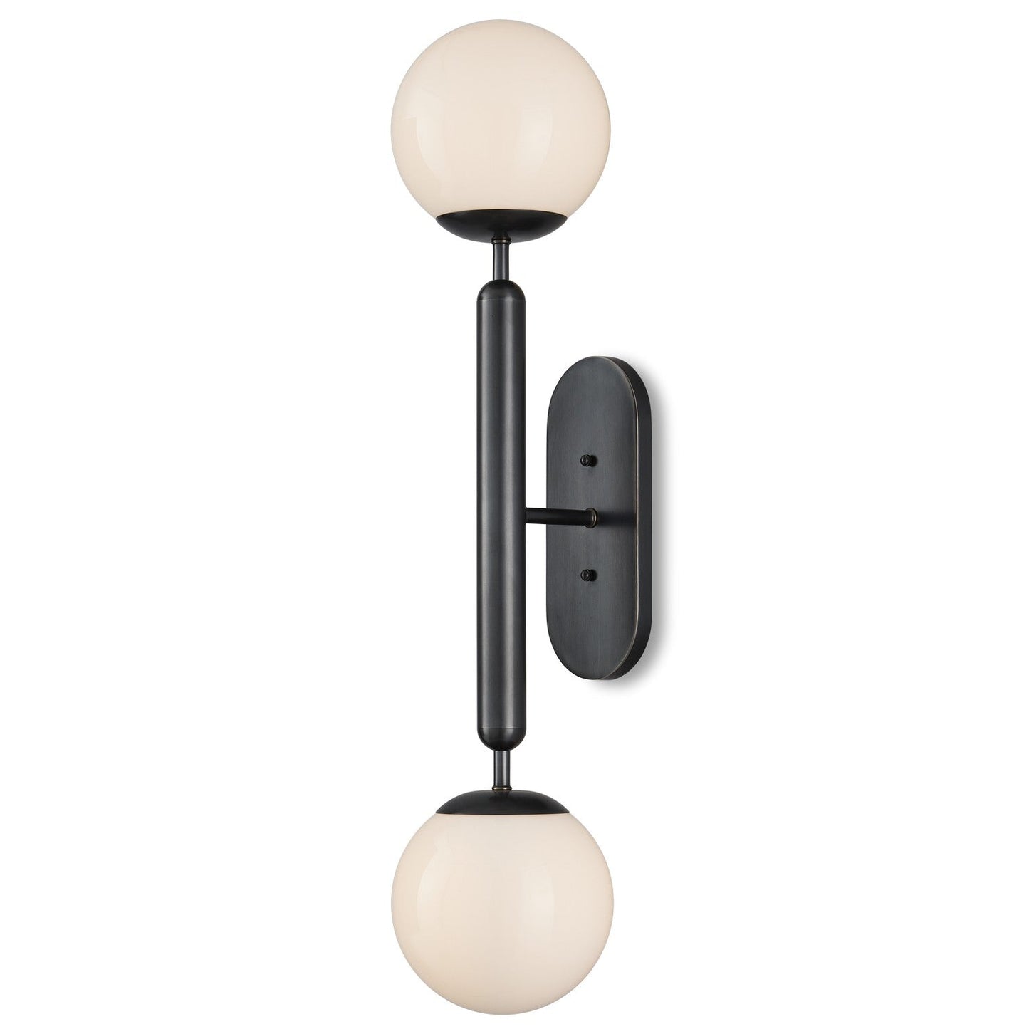 Barbican 2-Light Wall Sconce In Oil Rubbed Bronze & White