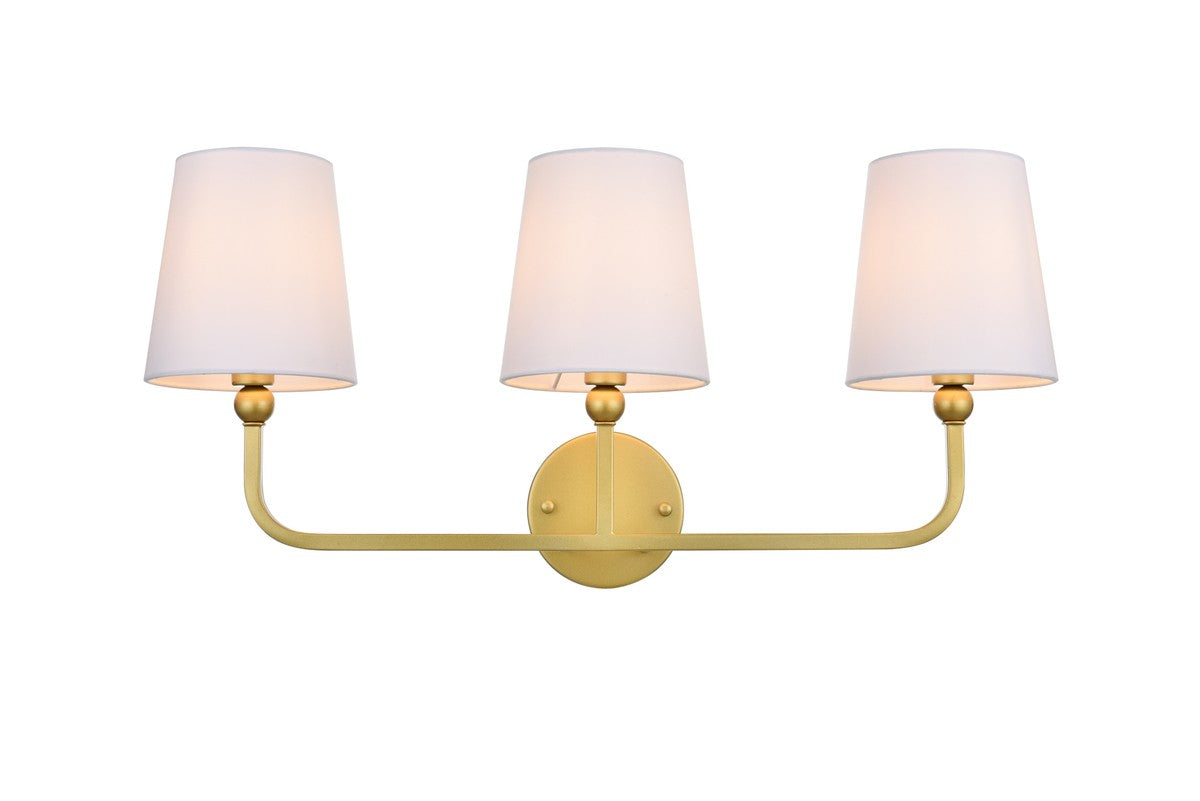 Colson 3-Light Bath Sconce In Brass And Clear
