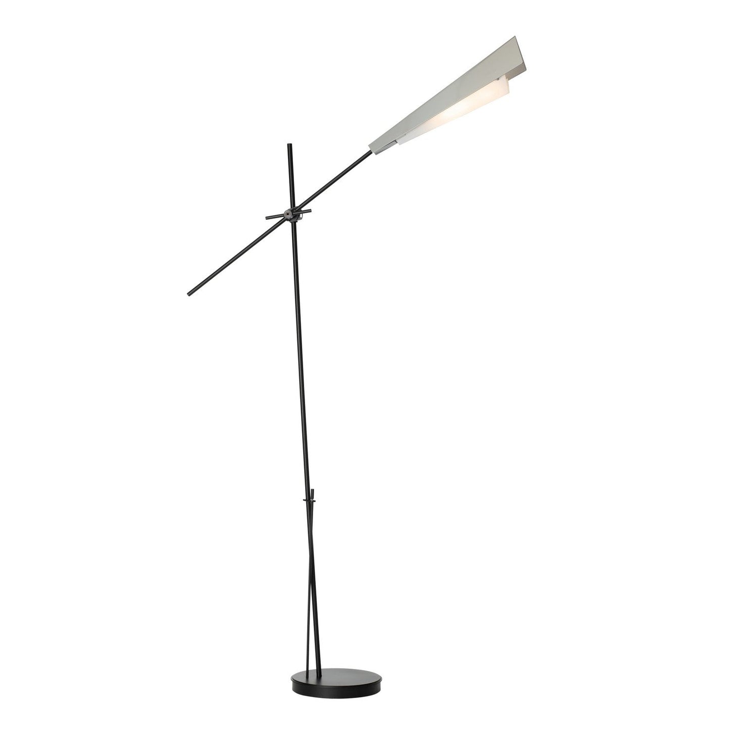 Vertex Floor Lamp In Black With Sterling Accent