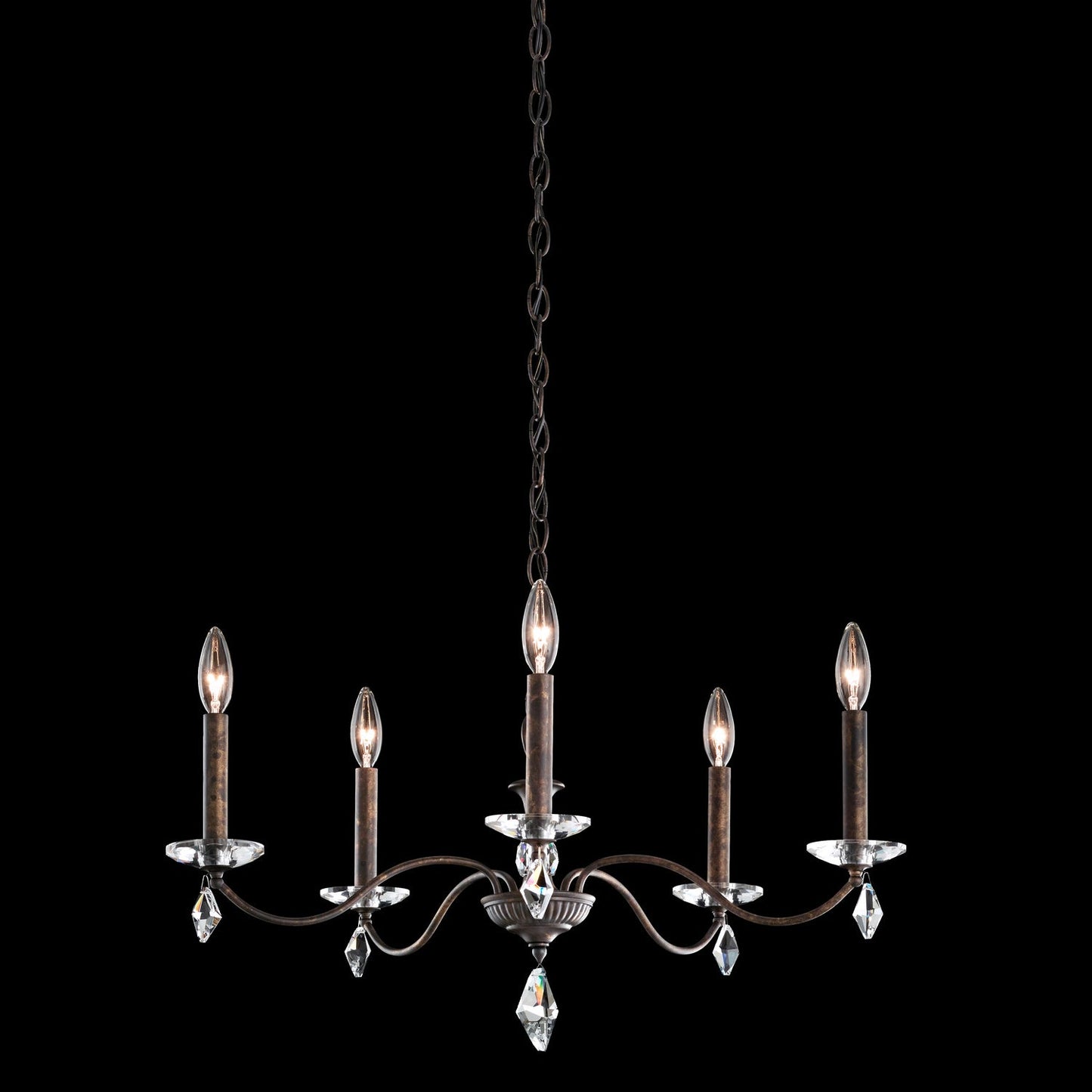 Modique 5-Light Chandelier In Silver With Clear Heritage Crystals