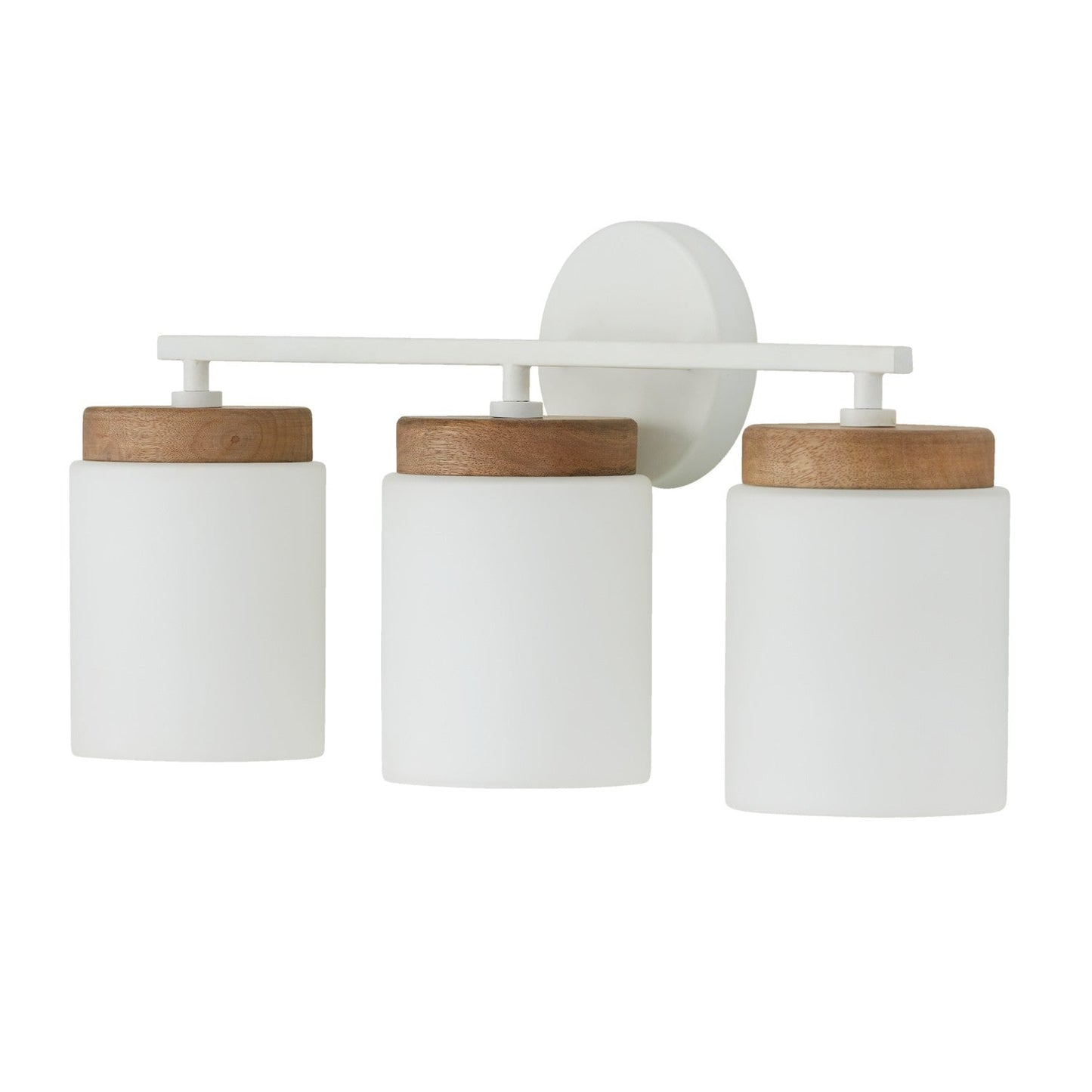 Liam 3-Light Vanity In Light Wood And White