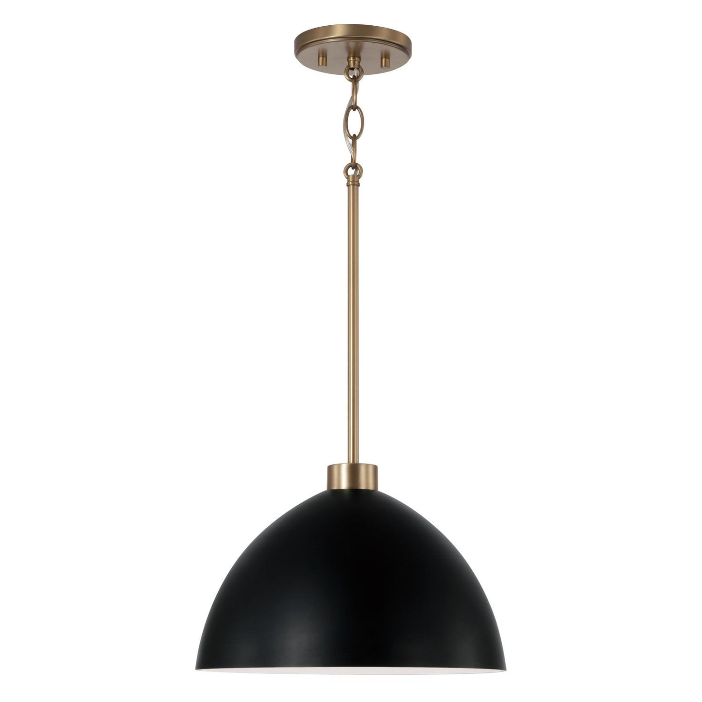 Ross 1-Light Pendant In Aged Brass And Black
