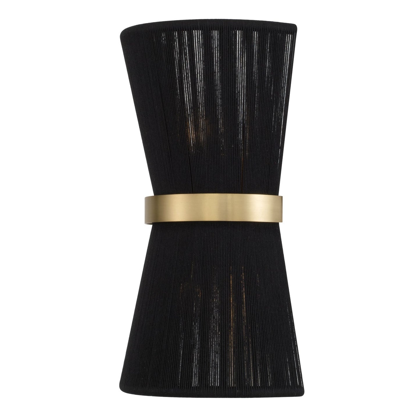 Cecilia 2-Light Wall Sconce In Black Rope And Patinaed Brass