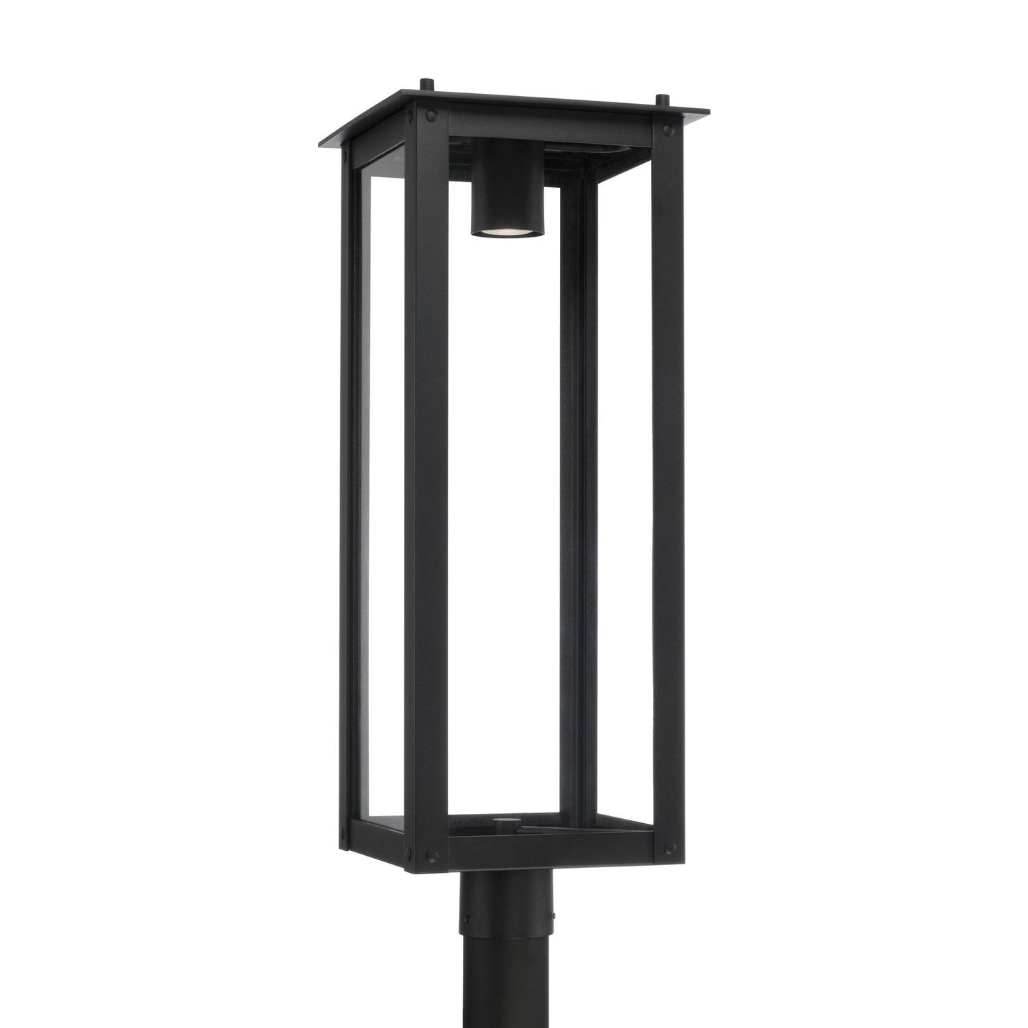 Hunt 1-Light Outdoor Post-Lantern In Black