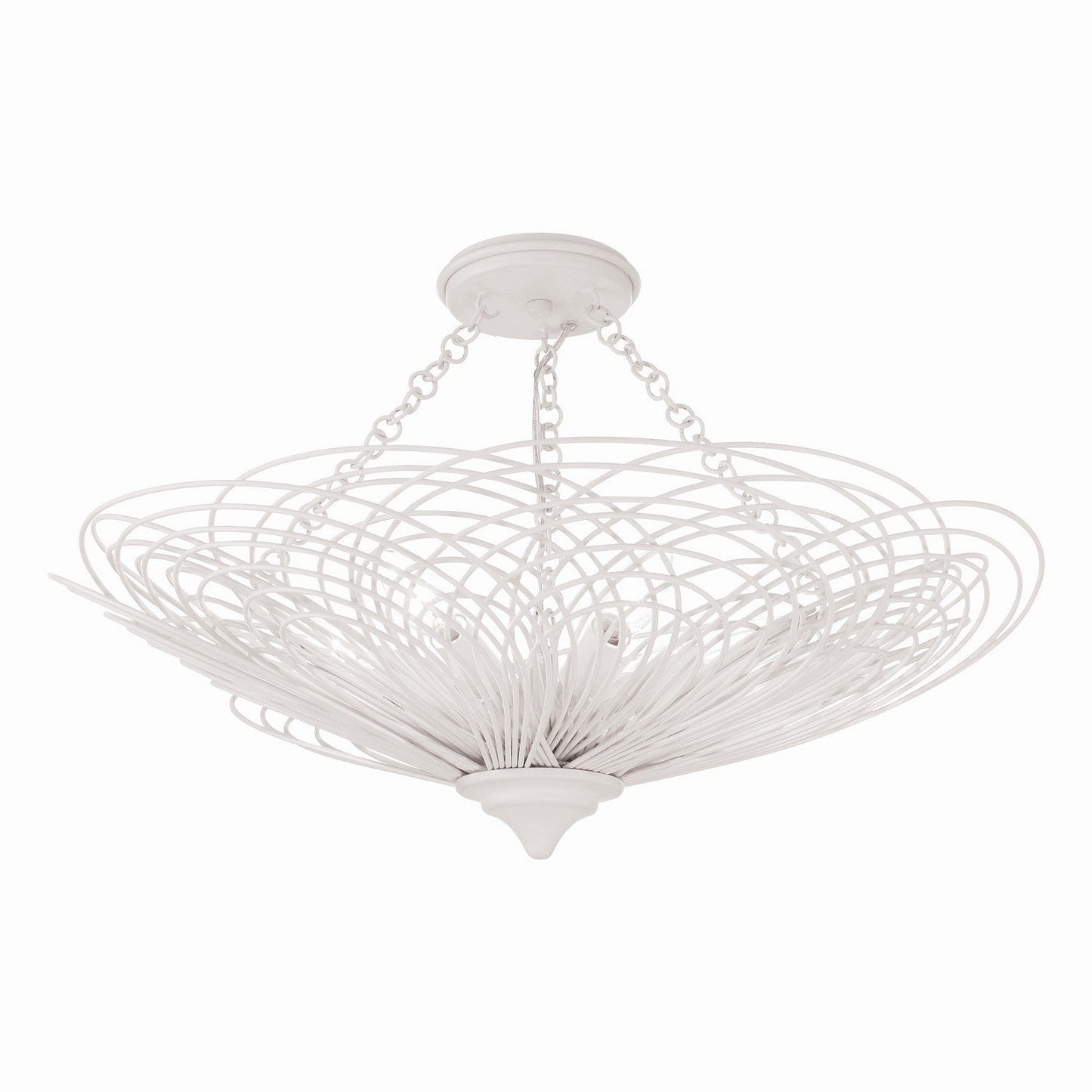 Doral 6-Light Semi-Flush Mount In Matte White