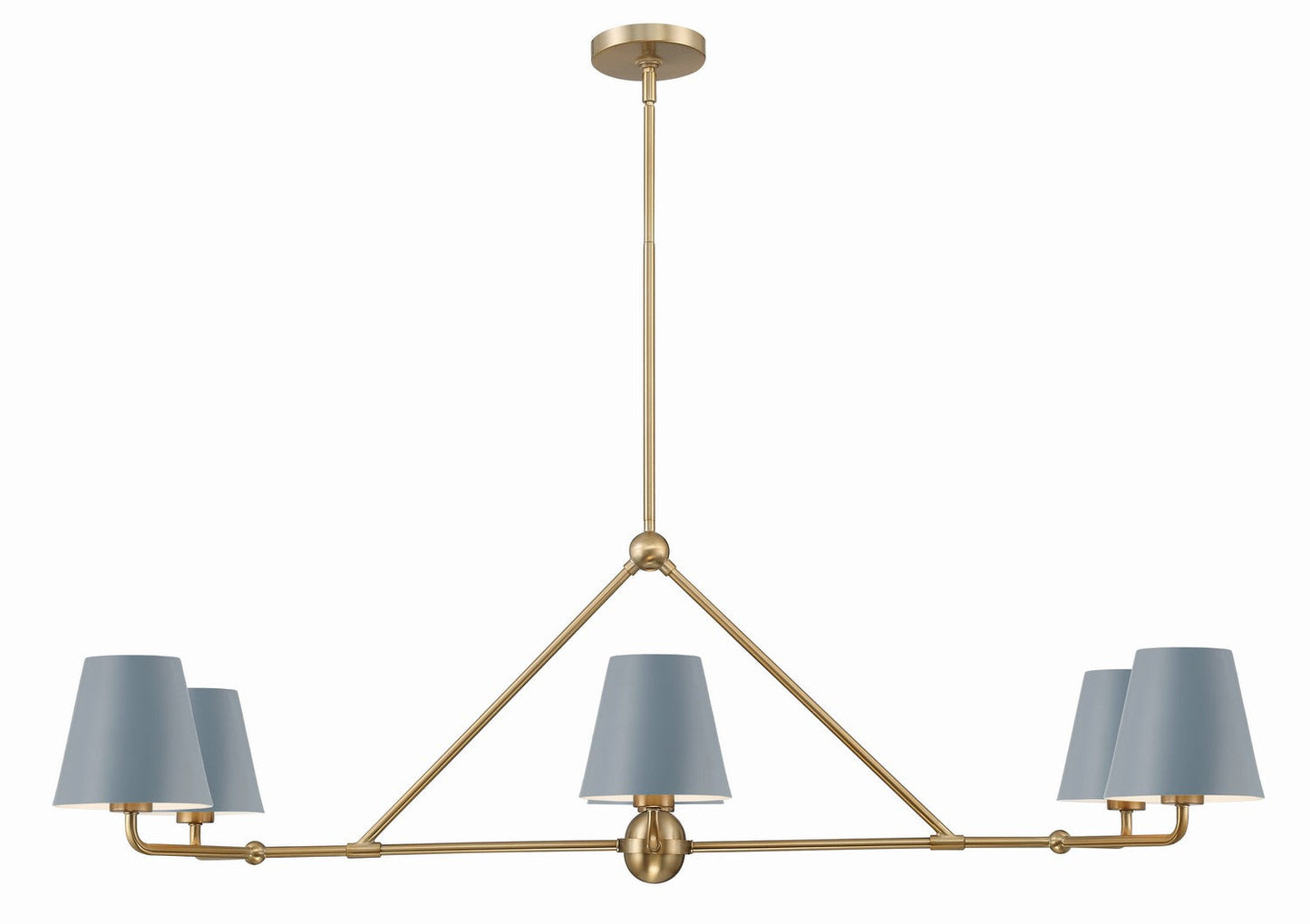 Xavier 6-Light Chandelier In Vibrant Gold & Blue