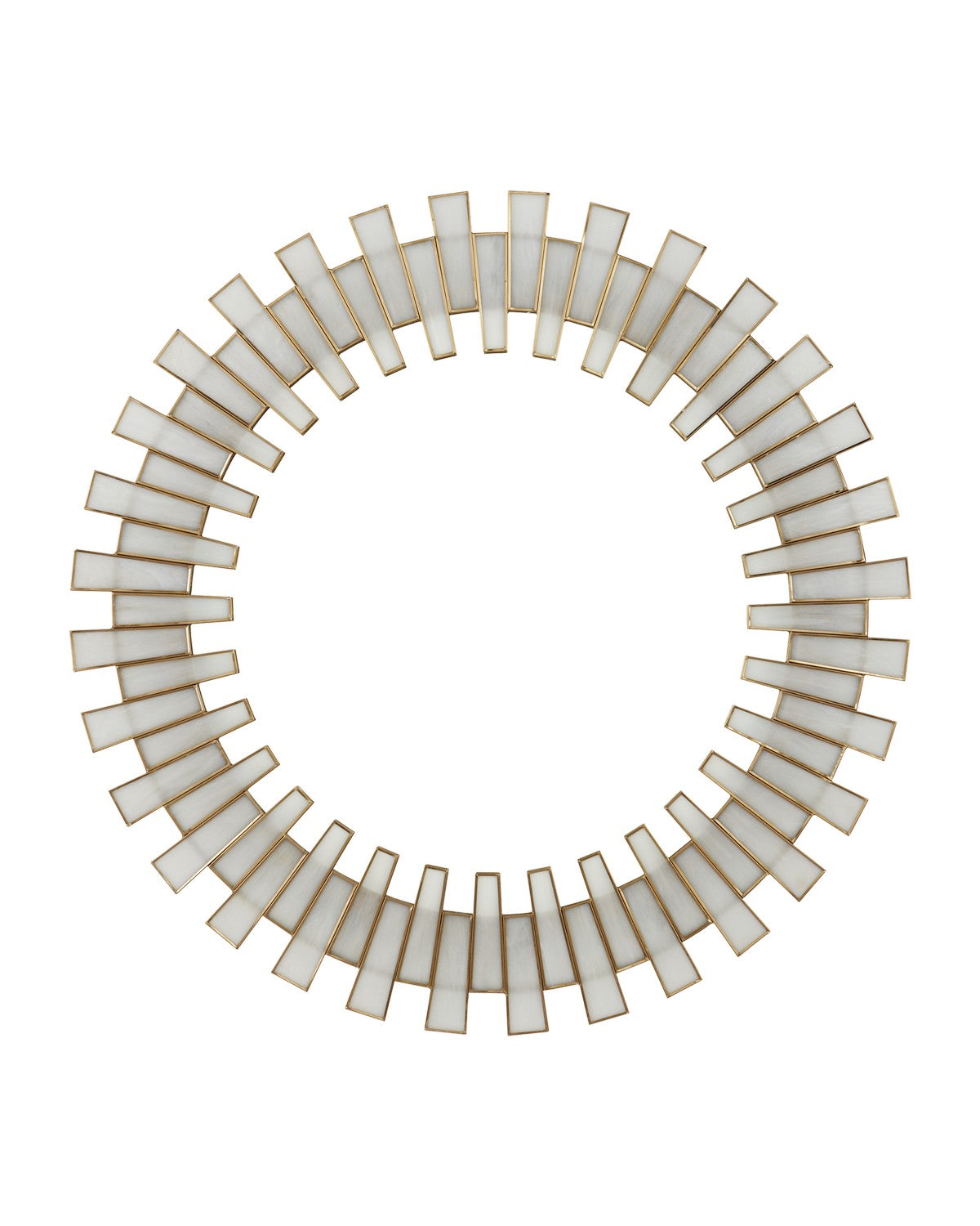 Glasdele Mirror In Antique Brass & White