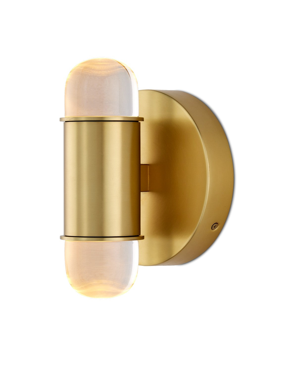 Capsule LED Wall Sconce In Brushed Brass & Clear
