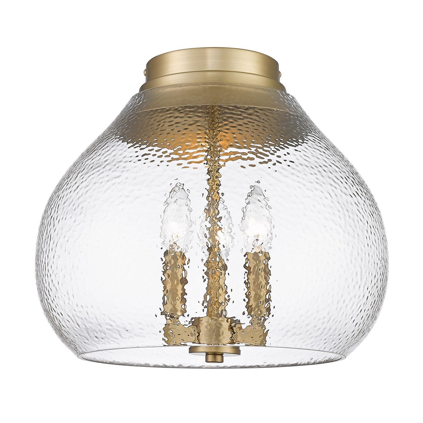 Golden Lighting Ariella 3 Light Flush Mount In Brushed Champagne Bronze