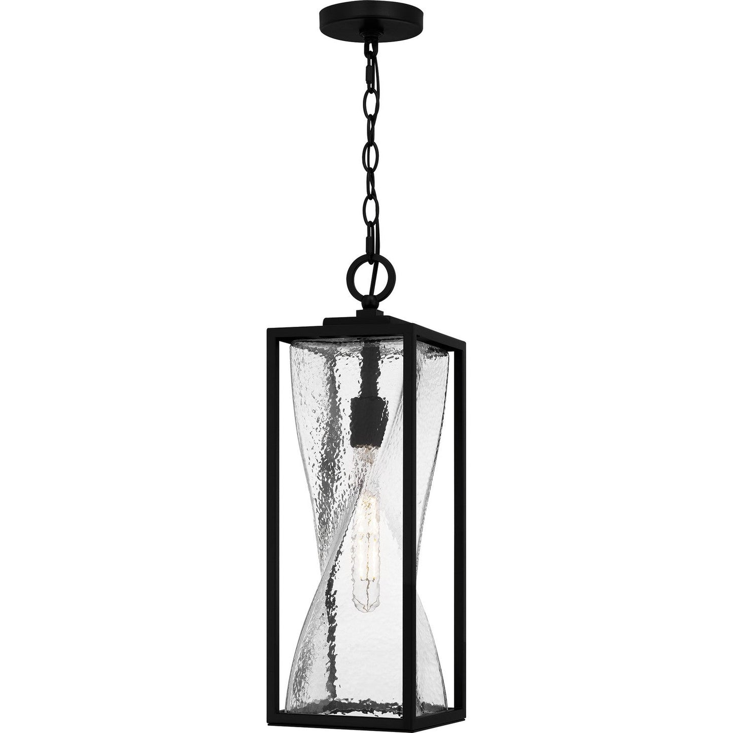 Zarah 1-Light Outdoor Hanging Lantern In Matte Black