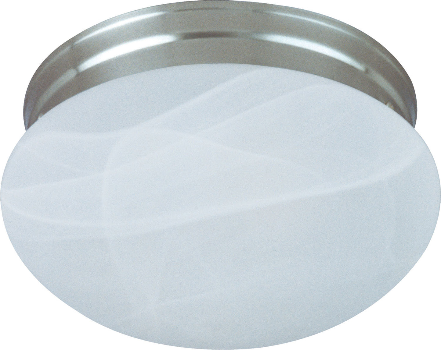 Maxim Essentials 2-Light Flush Mount In Satin Nickel With Marble Glass