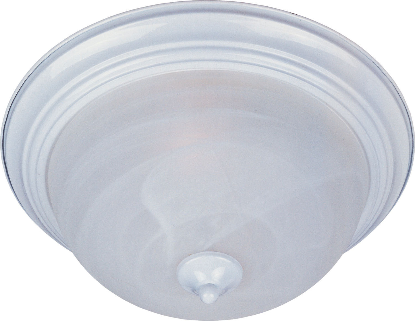 Maxim Essentials 3-Light Flush Mount In White With Marble Glass