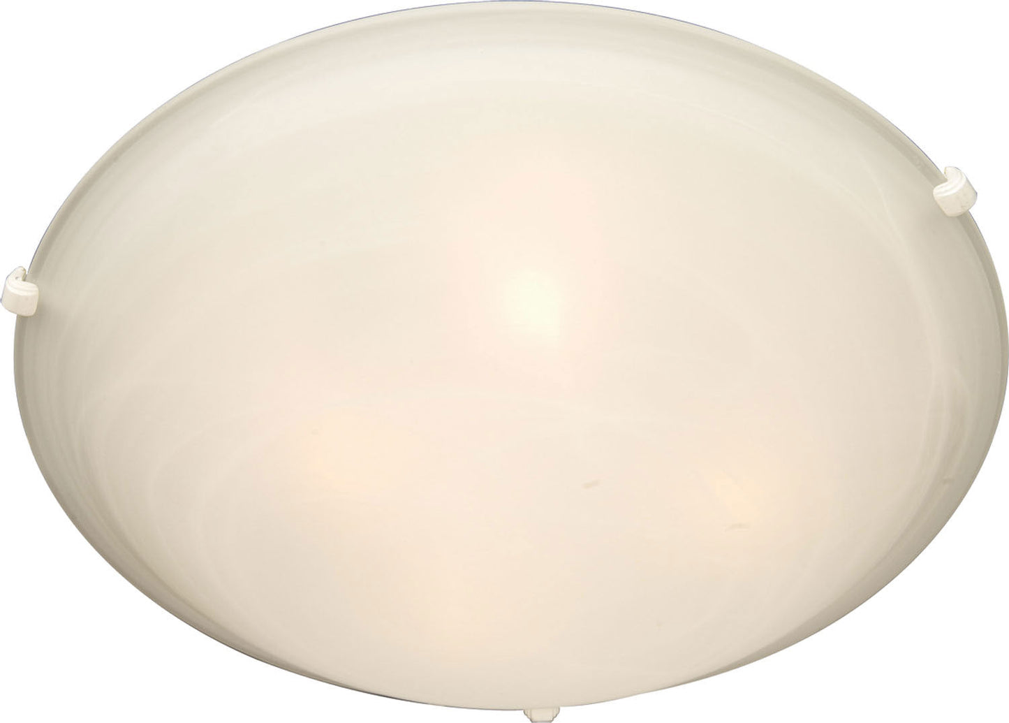 Maxim Malaga 2-Light Flush Mount In White With Marble Glass