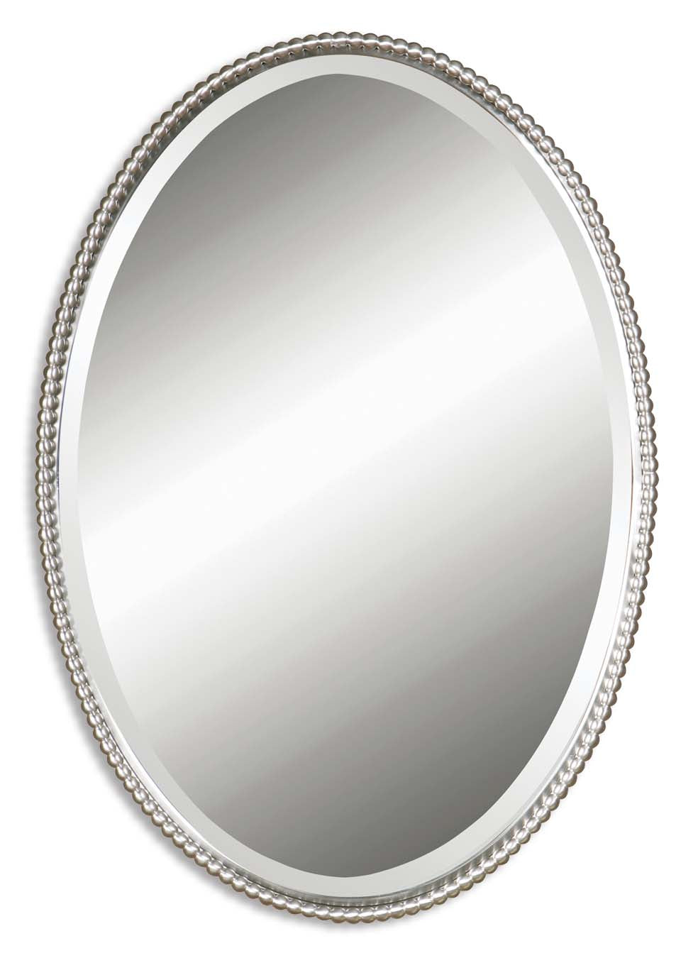 Uttermost's Sherise Brushed Nickel Oval Mirror Designed By Carolyn Kinder