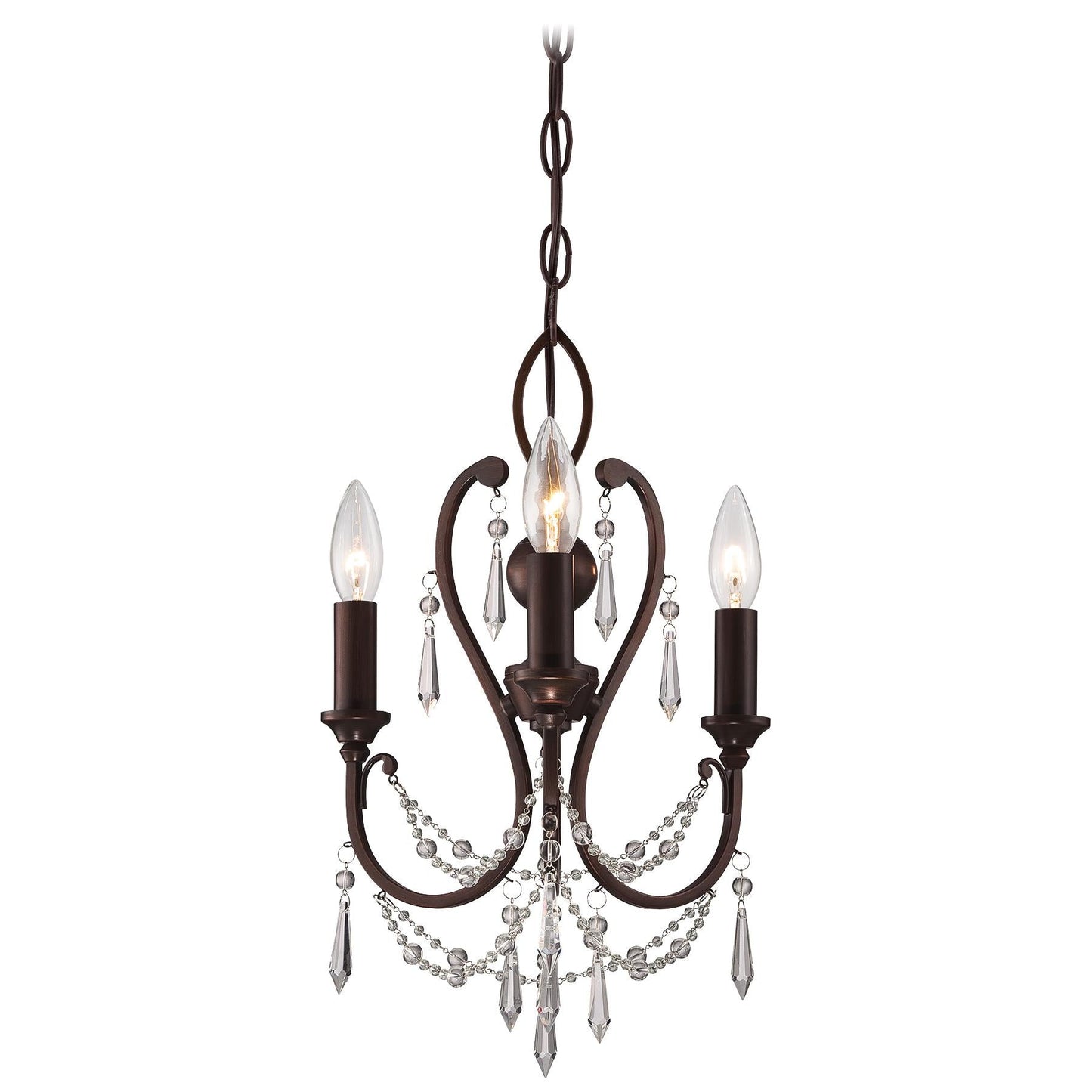 3-Light Mini-Chandelier In Vintage Bronze