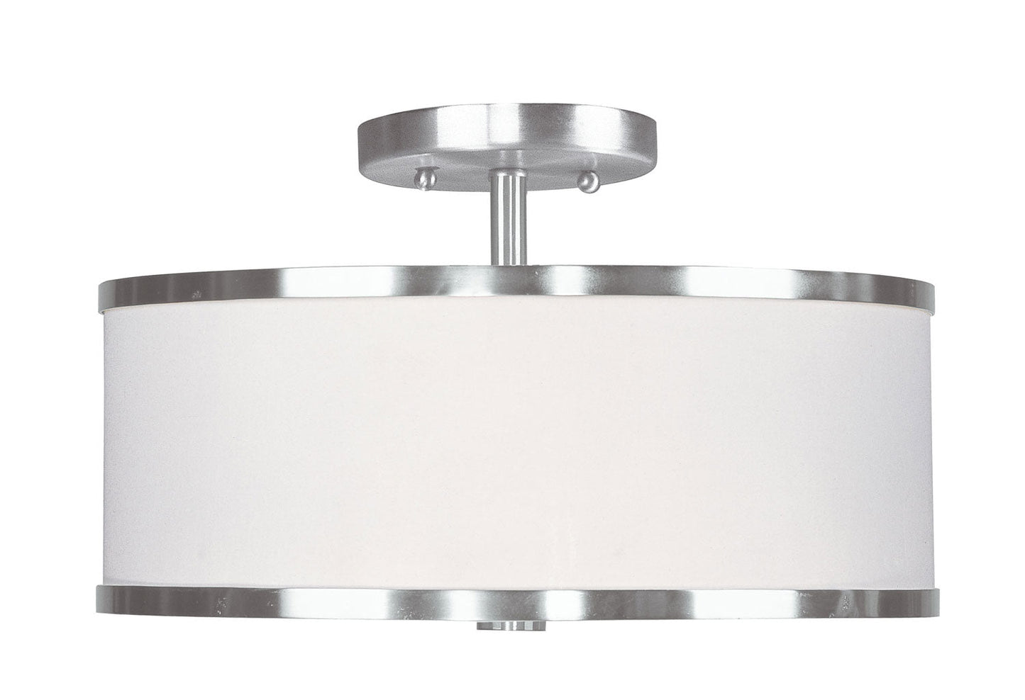 Livex Lighting Park Ridge 2-Light Ceiling Mount In Brushed Nickel
