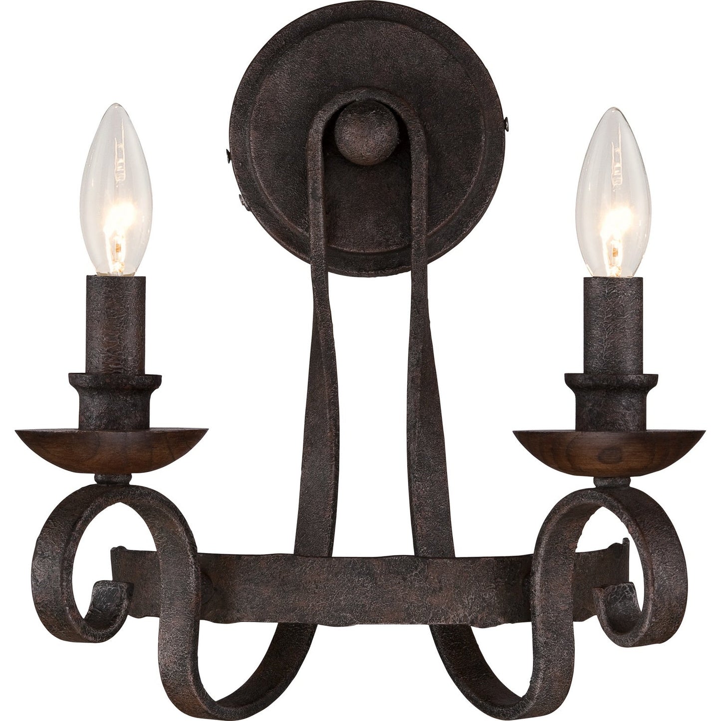 Noble 2-Light Wall Sconce In Rustic Black
